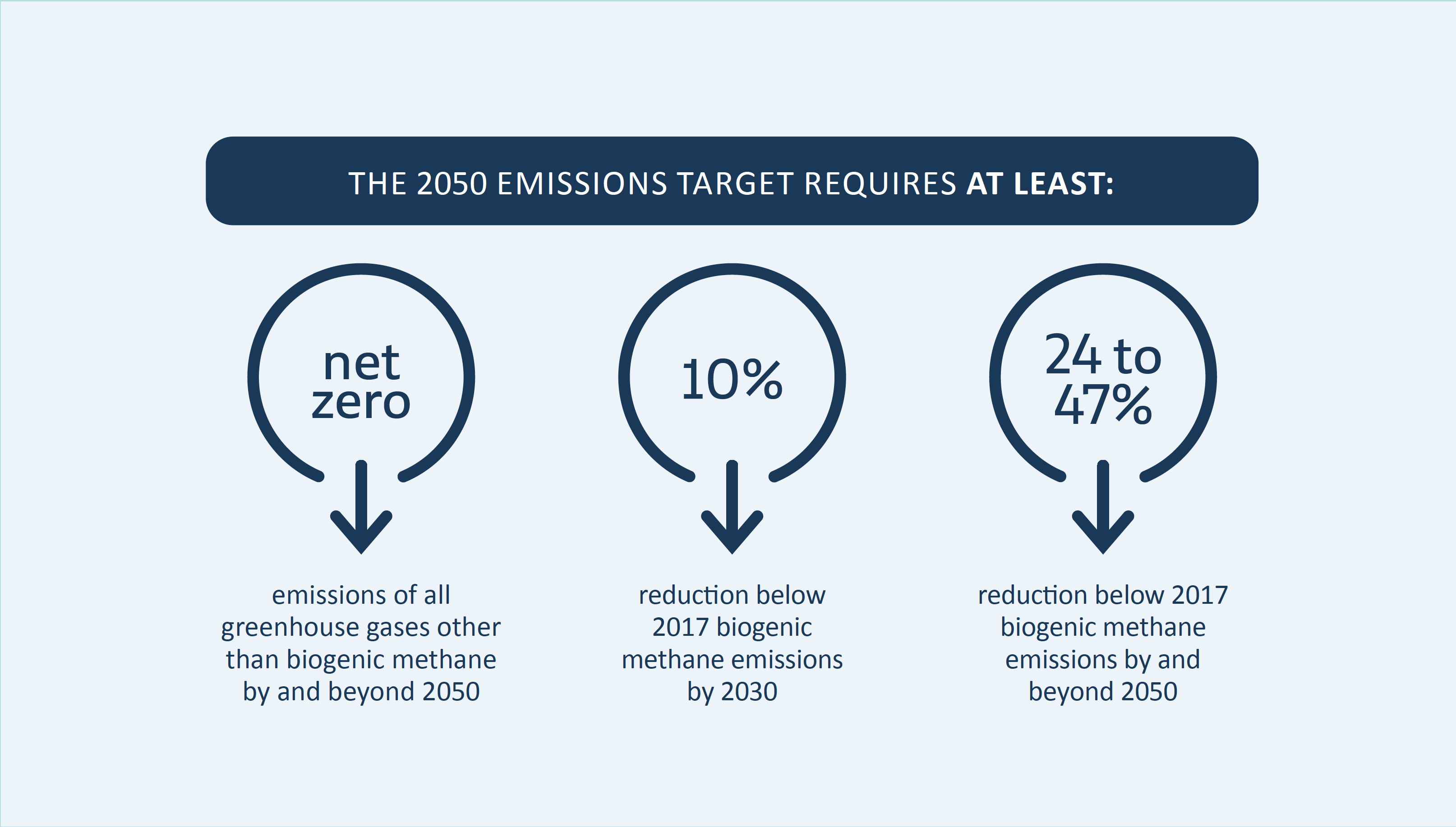 Diagram showing the three components of NZ's 2050 emissions reduction target